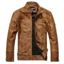 New Fashion Brand Men’s Autumn Winter men leather jacket masculino fur coatwinter coat stand collar jackets coat Clothing