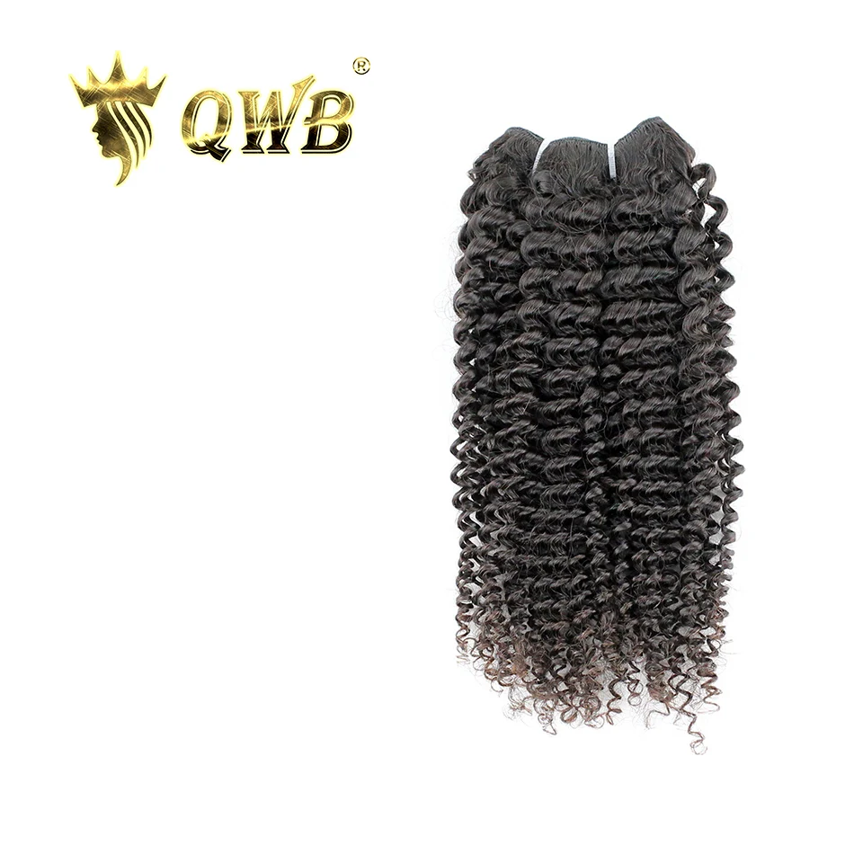 

QUEEN WEAVE BEAUTY QWB Kinky Curly Free Combination 12''~24'' P Brazilian Virgin Hair Nature Color 100% Human Hair Extension