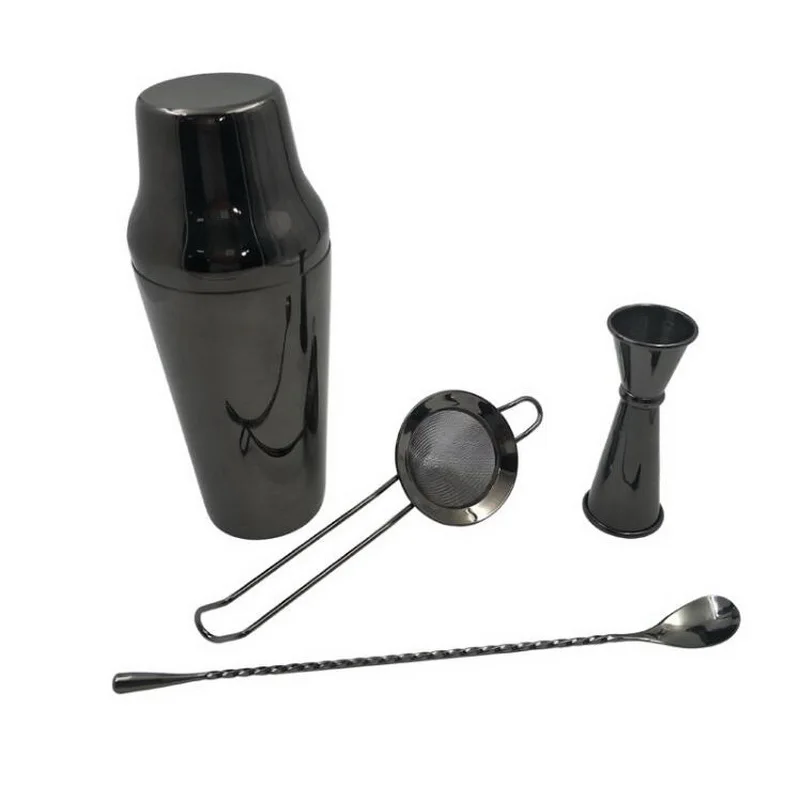 

Stainless steel bar French two-barrel wine shaker set boston bar spoon ounce cup ice filter cocktail shaker set