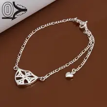 Lose Money!!Wholesale Silver Plated Anklets,Fashion Silver Jewelry,Inlaid Stone Simple Crossing Anklet For Women