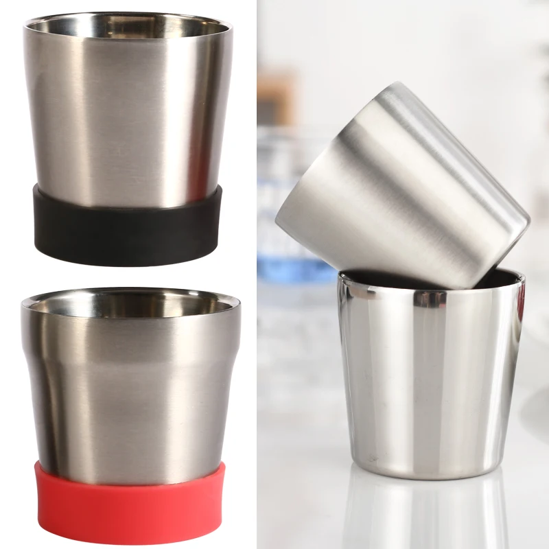 304 Stainless Steel Mug With Handgrip Scald proof Milk Mug Double Layer Coffee Mugs Double Wall