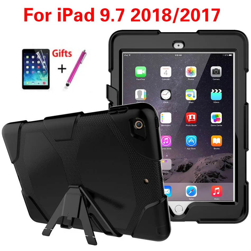 Cover Funda for Apple IPad 9.7 2017 2018 Case Safe Shockproof Heavy Duty Stand Hang A1822/A1823/A1893/A1954 + Gifts | Компьютеры и