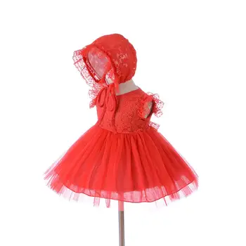 

Cute Baby girls Dresses infant Birthday Lace sleeveless Princess Dress Baptism Gown Vestido wedding dress 0-24M