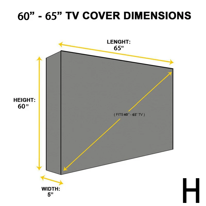 Уличный ТВ крышка воды и пыли подходит для большинства ТВ водонепроницаемый Открытый Чехол для телевизора без телевизора 22-65' - Цвет: H
