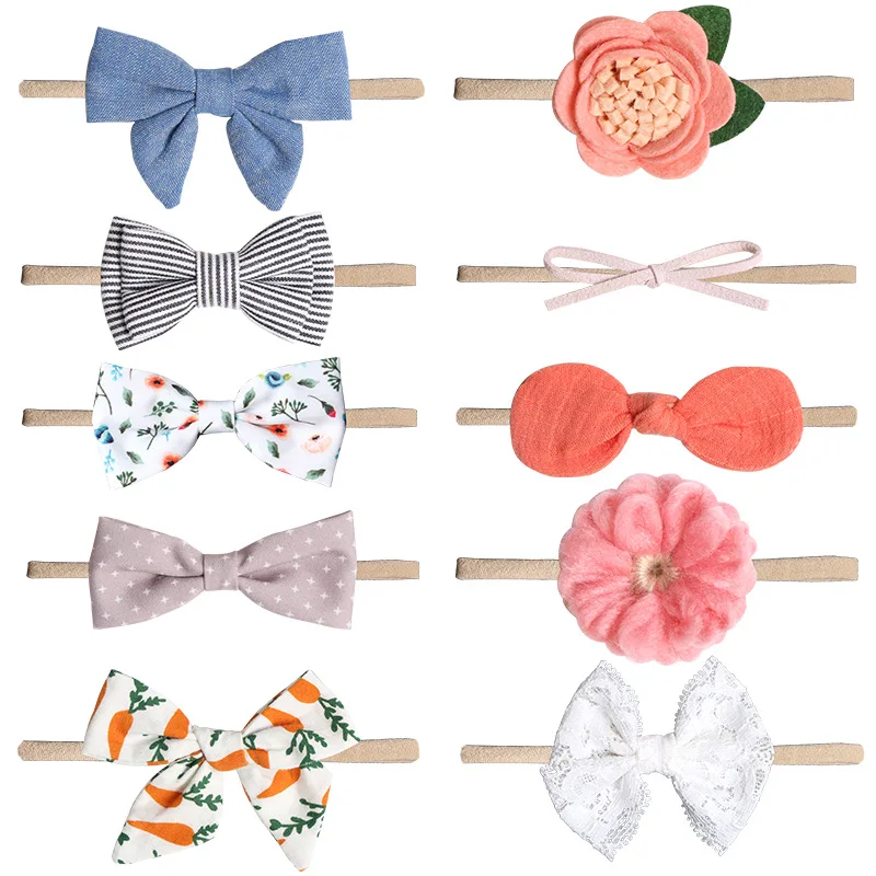 

1pc Elastic Baby Girl Headband Bow Flower Headband Rubber Children Baby Nice Hair Rubber Headwear Stretchy Bowknot Hair Band