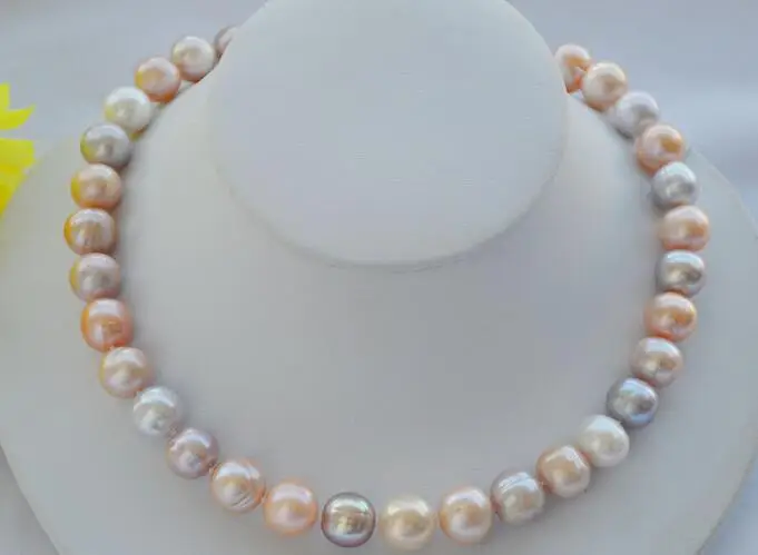 FREE SHIPPING>>>@@ > 3786 pink lavender ROUND freshwater PEARL NECKLACE