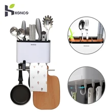 KONCO сушилка для посуды для кухонной посуды настенный держатель для столовых приборов палочки для еды органайзер для ножей с держателем для телефона