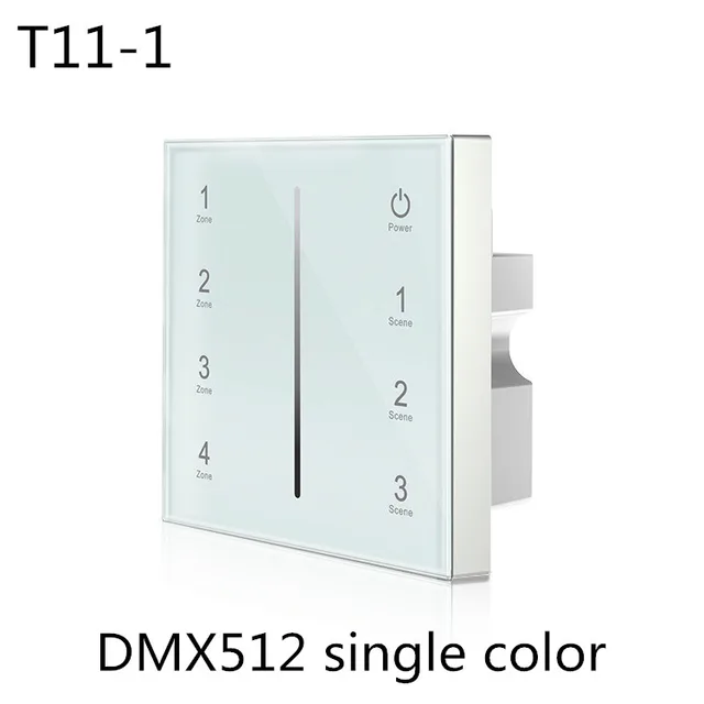 85-265VAC 4 Zones 2.4G Brightness RGB/RGBW Touch Panel Remote Control Wall mounted Touch Panel DMX512 Master RF 2.4G RemoteT11-1