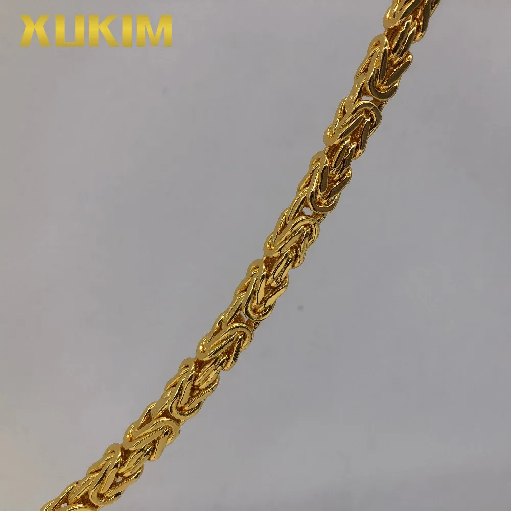 Xukim Ювелирная Золотая Византийская цепочка kejsarlzynk kejsarlank kejsarlalonk Золотая Серебряная Византийская цепочка браслет ожерелье