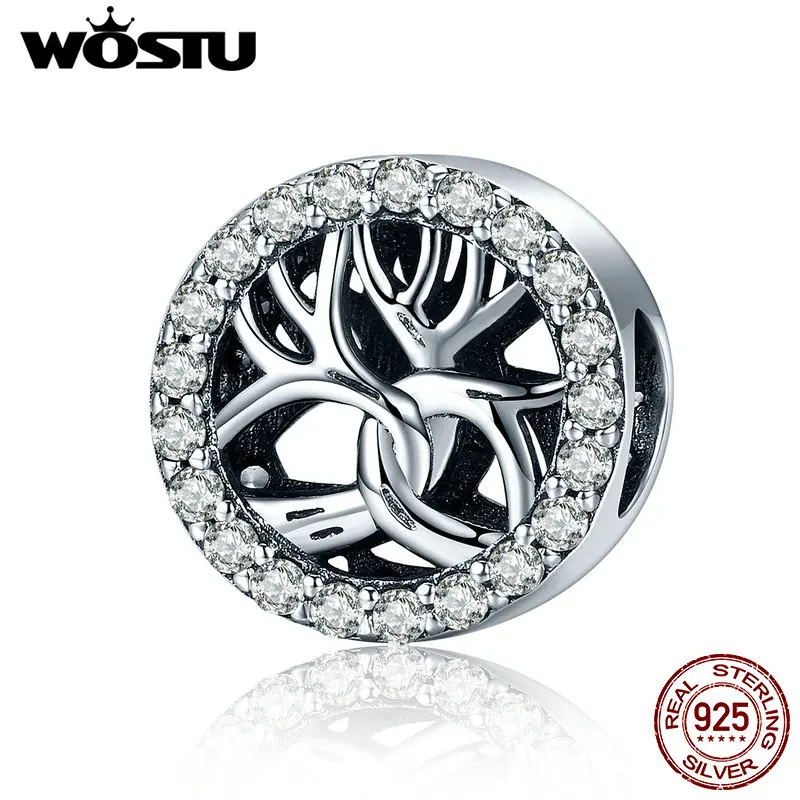 

WOSTU Authentic 925 Sterling Silver High Quality Tree of Life Beads fit original WST Charm Bracelets Fine Jewelry FIC222