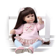 52 cm long hair silicone reborn baby dolls girl doll toys for girls 20 inch lifelike vinyl born babies toy for children gifts 52 cm long hair silicone reborn baby dolls girl doll toys for girls 20 inch lifelike vinyl born babies toy for children gifts