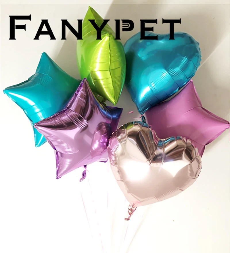 

6pcs 18inch blue green heart love star shape Foil Balloons party Decorations Kids Birthday Decor love balloons for wedding