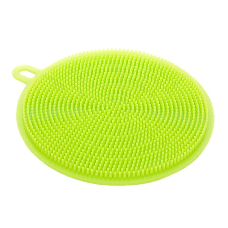 Утолщенная силиконовая тарелка многофункциональная Чистящая Щетка кухонная губка для мытья горшок щетка для мытья чаша Очиститель - Цвет: Green
