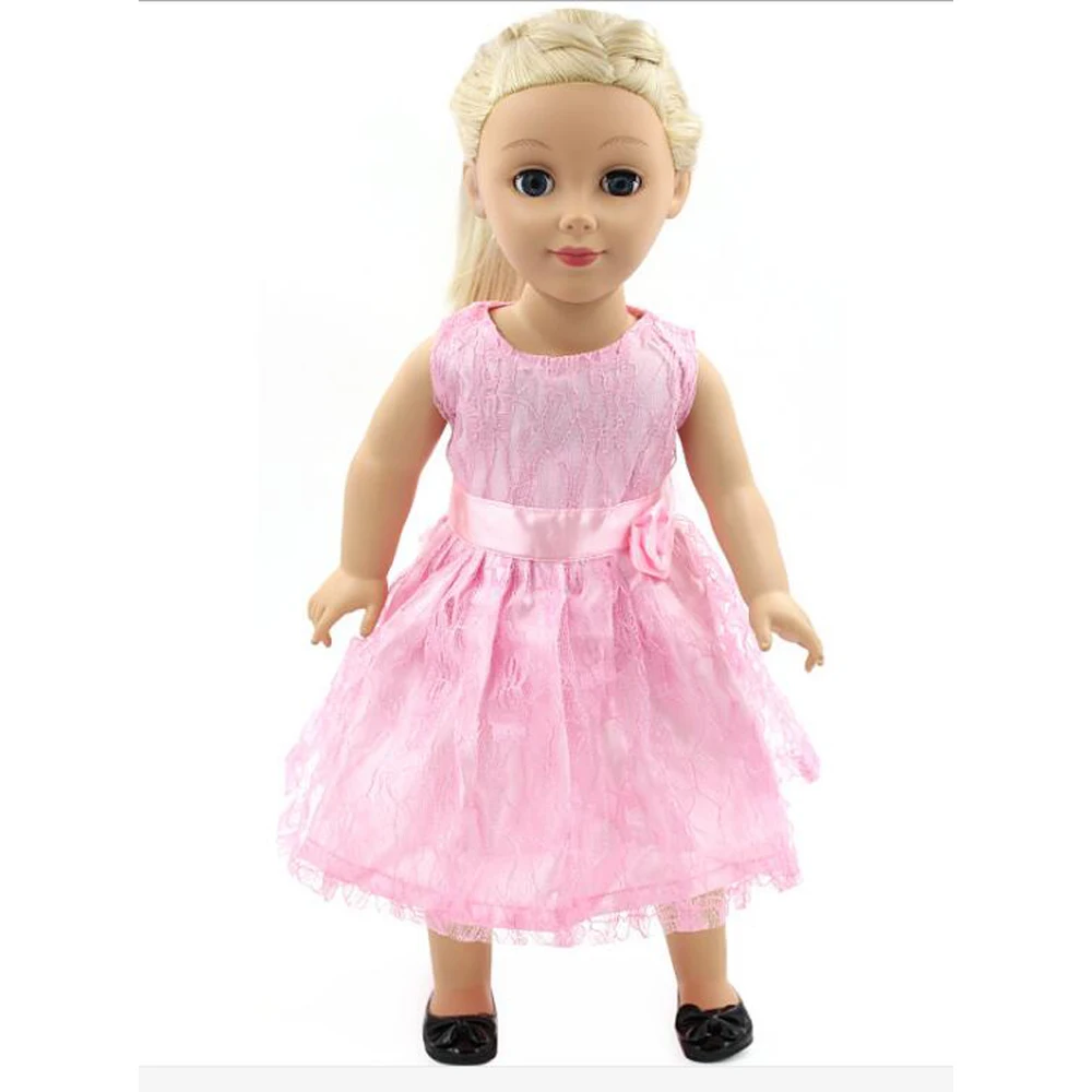 Pink Lace Princess Dress Doll Clothes for 18 inch Dolls American Girl