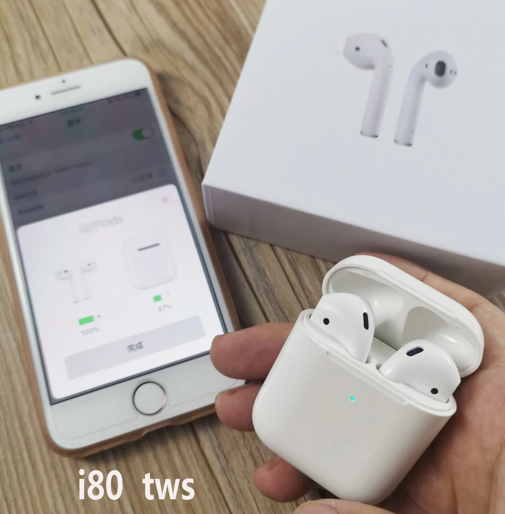 

NEW i80 tws Bluetooth Earphones Pop Up Earbuds With Charging Case Headset 1:1 Size Earphone vs W1 Chip tws