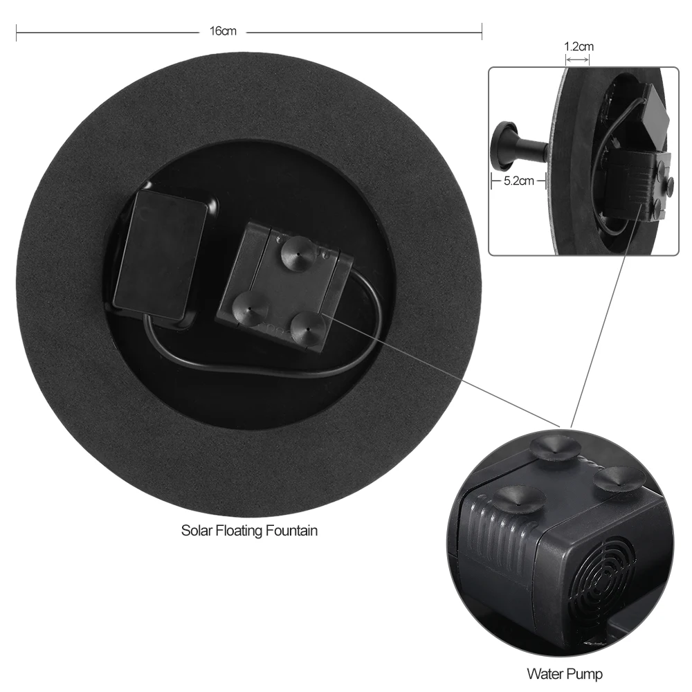 1,5 Вт Набор для полива солнечного фонтана, солнечный насос для бассейна, пруда, погружной водопад, Плавающий Солнечный фонтан для сада