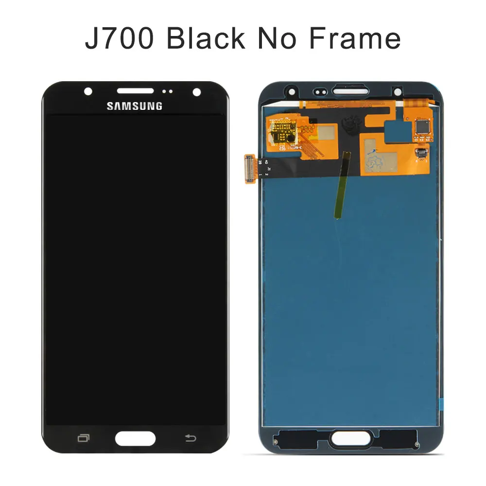 Можно регулировать яркость J700 lcd J710 дигитайзер для samsung GALAXY J7 Pro дисплей сенсорный экран дигитайзер J730 ЖК сборка - Цвет: J700 Black