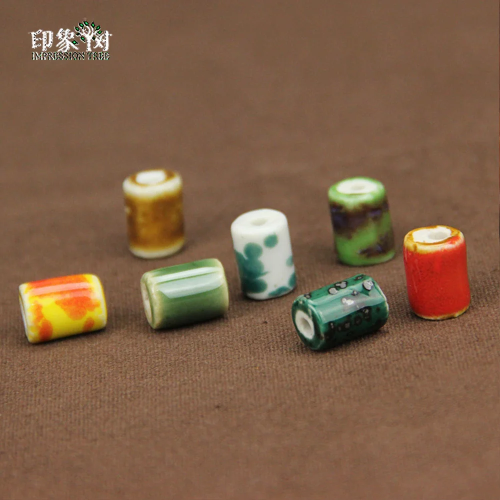 

10pcs/LOT 10*14mm cylinder Cylindrical Bucket Hole Ceramic Beads for DIY Jewelry Prepar bracelet necklace 86
