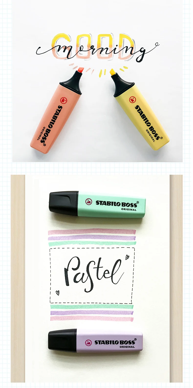 calligraphy with stabilo highlighters