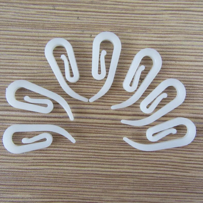 100PCS Curtain Pleat Hooks for Curtains Hooks White Plastic shape Window Curtain Hanging Accessories