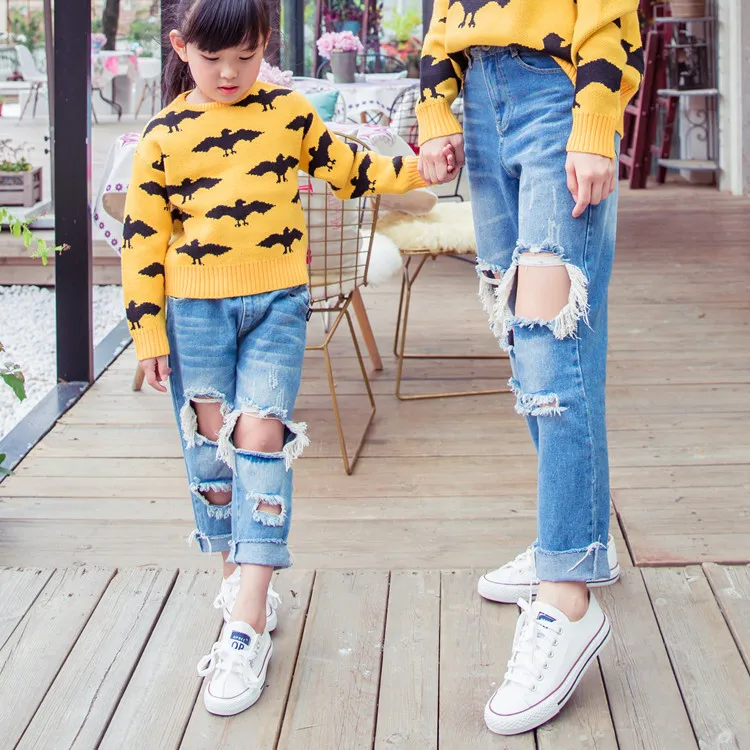 Mother Daughter Ripped Jeans Dress 