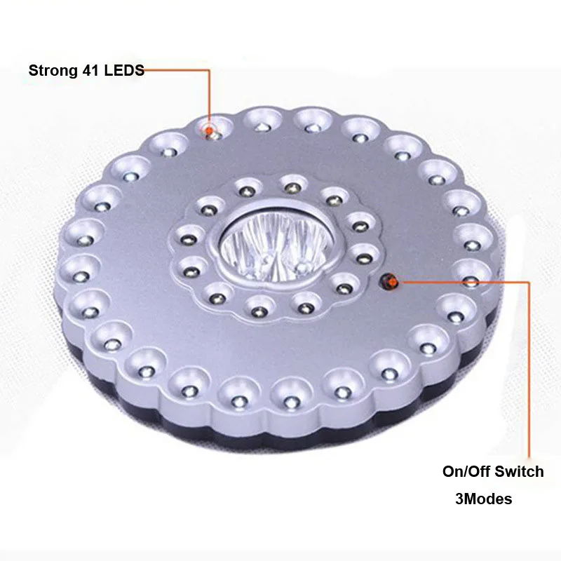 Портативный фонарь 41 светодиодный ночник 3 режима 4* AA батарея лампа подвесная для пеших прогулок Famliy кемпинга аварийная активность серебряный цвет