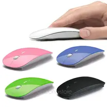 Яркие цвета беспроводная мышь ультра тонкий USB оптическая беспроводная мышь 2,4G приемник тонкая мышь для компьютера ПК ноутбук 6 цветов