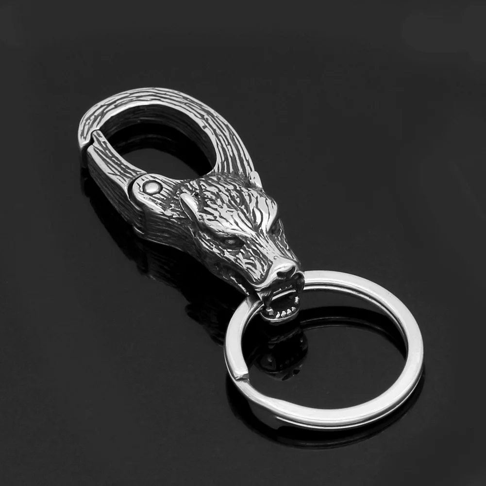 

VikingCeltic 316L stainless steel viking wolf animal keychain