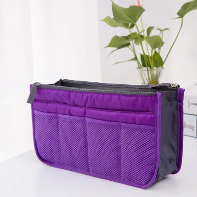 Органайзер, Женская нейлоновая сумка-Органайзер для путешествий, сумочка-органайзер, сумочка, Большой вкладыш, женская косметичка для макияжа, дешевая женская сумка-тоут - Цвет: purple