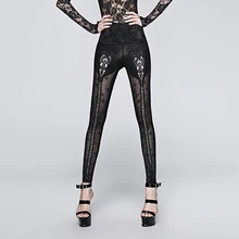 PUNK RAVE Gothic Rose Jacquards Perspective Legging Gothic Embossed Leggings K-210