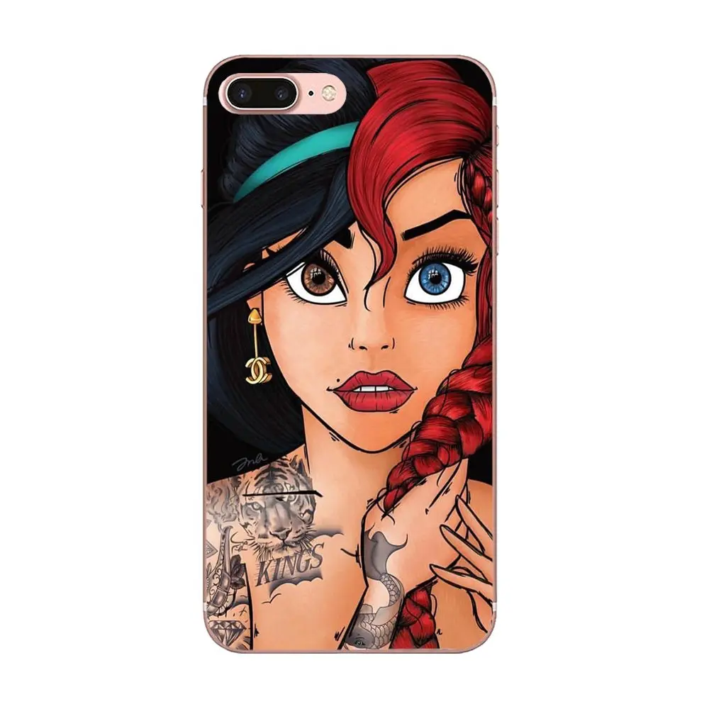 Тату панк Принцесса Жасмин для Galaxy J1 J2 J3 J330 J4 J5 J6 J7 J730 J8 2015 2016 2017 2018 мини Pro TPU чехол