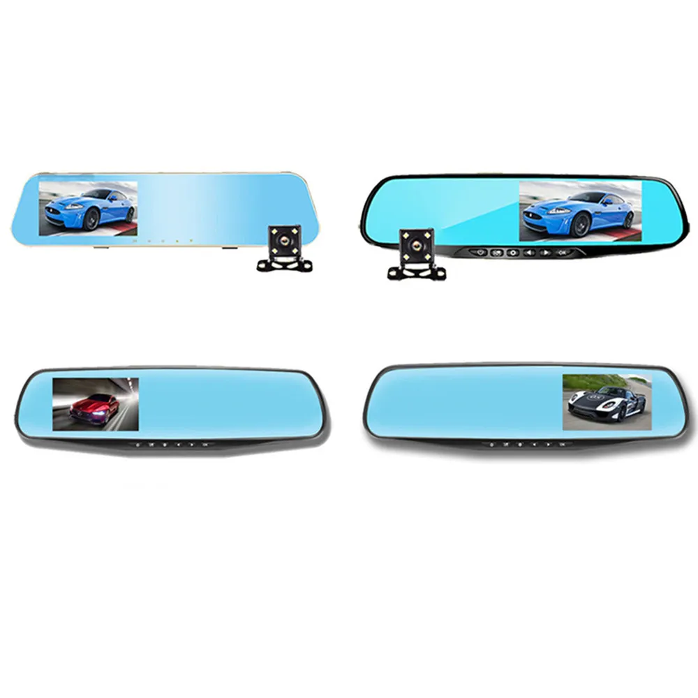 Chunmu Автомобильный видеорегистратор зеркало заднего вида FHD 1080P Dashcam двойной объектив с камерой заднего вида Авто Регистратор