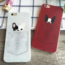 Cute French bulldog Pocket Cartoon Animals Soft Phone Case For iPhone 7 7plus 6Plus 6 6S 5 5S SE 5C 4 4S SAMSUNG