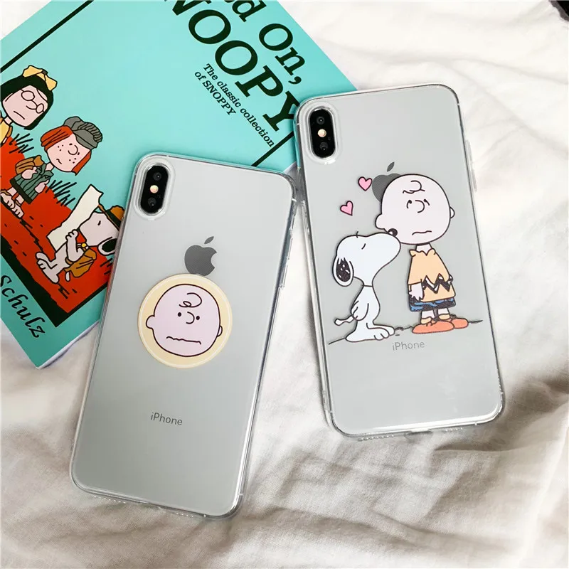 

Cute Cartoon Phone Case For iphone X XS XR Max Case For iphone 6 6S 7 8 Plus Case Fashion Couple Transparent Soft Cases capa
