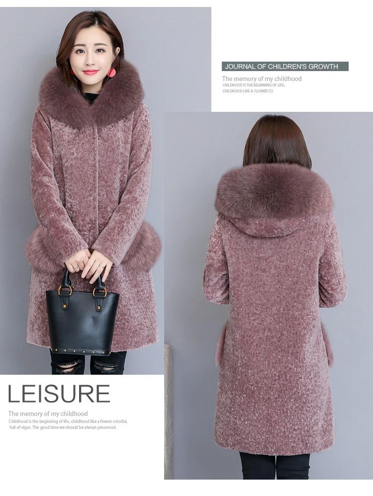HANZANGL пальто для стрижки овец женское зимнее женское меховое пальто из искусственного меха модное тонкое кашемировое пальто с капюшоном пальто M-4XL