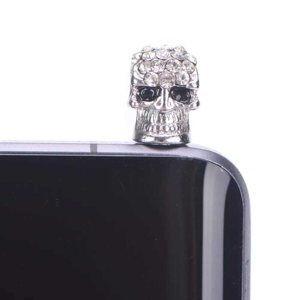 1 Pc Dust Plug Diamond Skull Head General Mobile Phone Headset | Мобильные телефоны и аксессуары