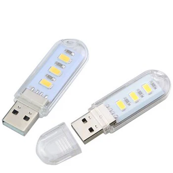 

USB LED Book Light Mini Portable 3LEDs DC 5V For PC Laptops Computer Notebook Power Bank Camping Lamp Reading Bulb