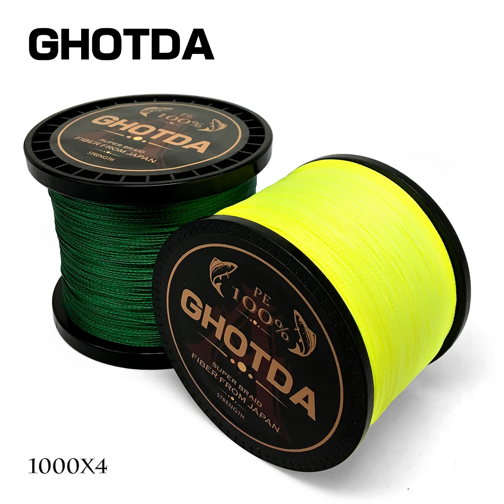 GHOTDA 1000 متر خيط صنارة الصيد 10-80LB مضفر خط السلس المتعددة الشعيرات PE خيط صنارة الصيد ل المياه المالحة الصيد