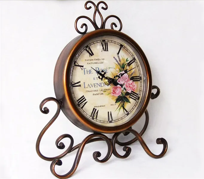 Урожай железа украшения дома стол часы настольные часы часы часы настольные электронные часы настольные привело часы доски - Цвет: 5