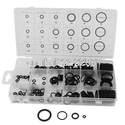 225 x Black Rubber O-Ring Sealed Sealing Gasket Oring Assortment Kit | Обустройство дома
