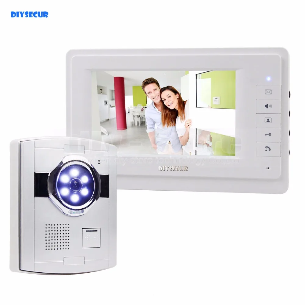 

DIYSECUR 7" Wired Video Doorbell Intercom Home Security 700TVL Camera Fashionable Monitor New