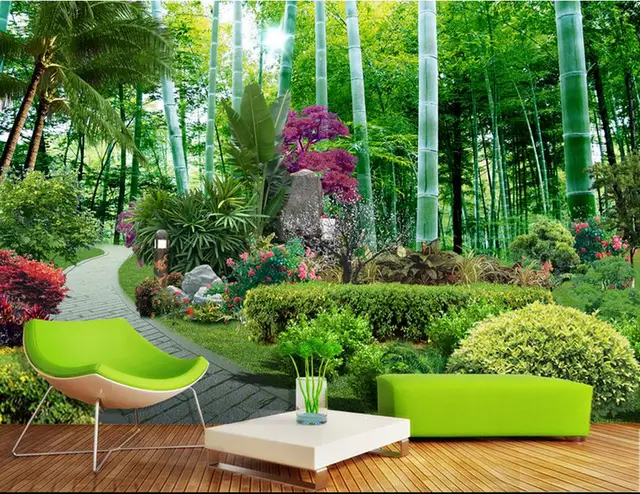 3d stereoscopico personalizzato carta da parati di lusso giardino di ... Giardini di lusso