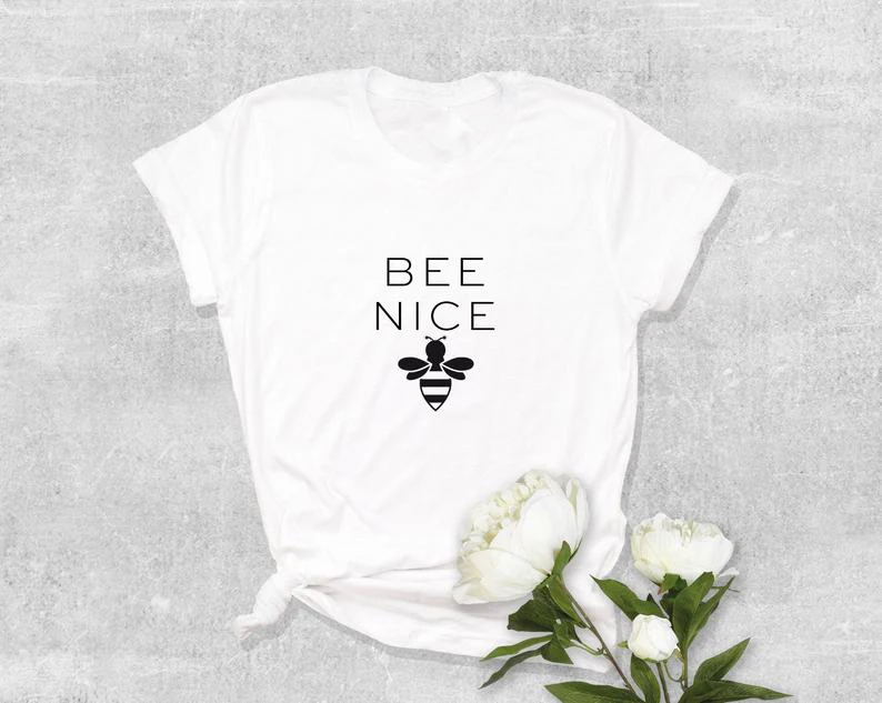 Милая модная футболка с надписью «пчела» Стильная хлопковая Футболка с принтом «Мёд» и «гранж»; летняя одежда в винтажном стиле; футболки