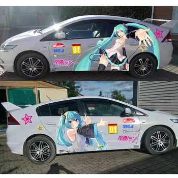 

Specially tail Car Door Stickers Japanese Anime Vinyl Sport Sticker Decals Auto body Racing Decal For Hatsune Miku Large Sticker