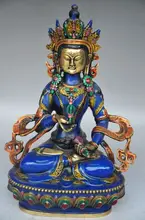 TIBET TIBETAN BUDDHISM CLOISONNE HANDWORK CARVED WHITE TARA BUDDHA STATUE