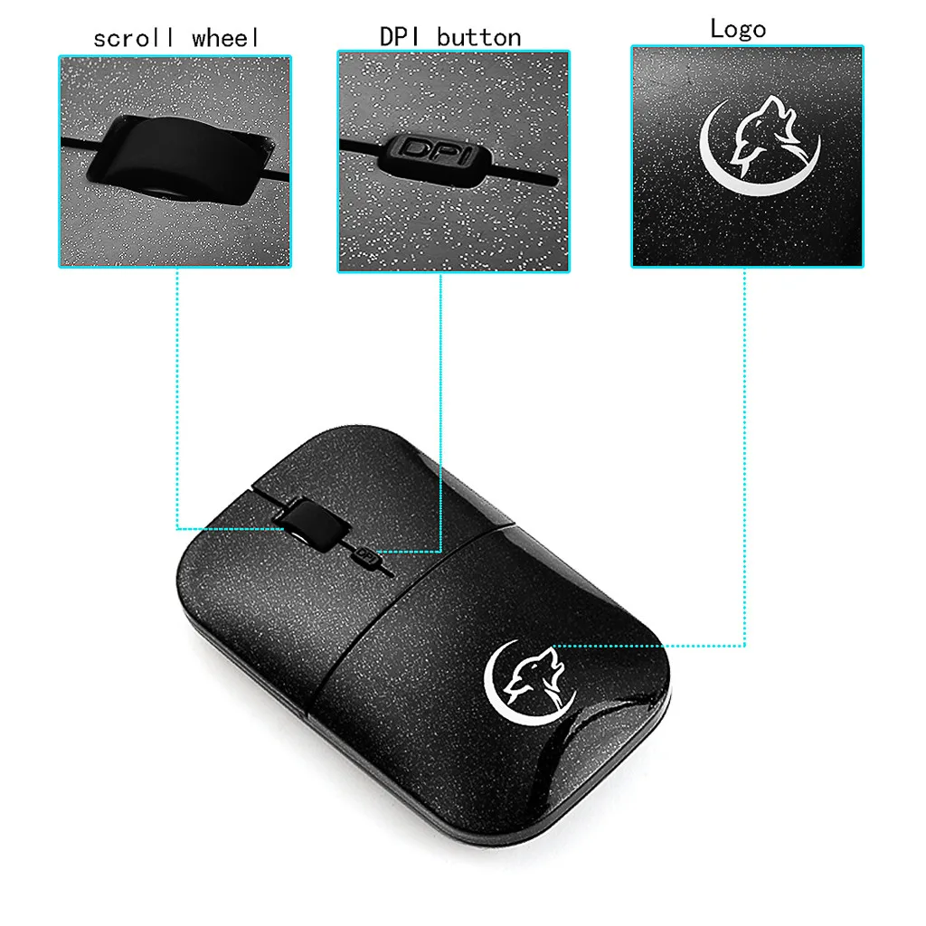 

Wireless Mouse Adjustable Ergonomic Design Business Travel Button Mini Mice Backlight for Desktop Gaming Mouse