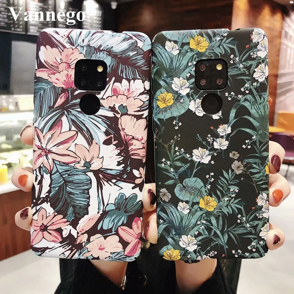 3D relief Phone Case For huawei Mate 20 mate20 pro lite hard PC flower glow in the dark retro style back cover Matte fundas | Мобильные