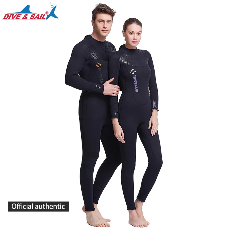 

DIVE&SAIL Offical Store Women Men 3MM Neoprene SCR Scuba Diving Wet Suit keep warm Full body Wetsuits for under water hunting