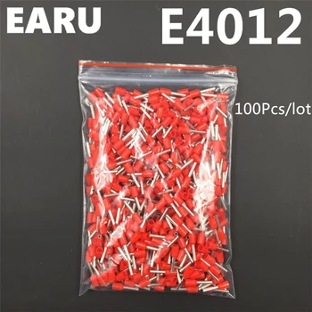 

100Pcs E4012 Tube Insulating Insulated Terminal 4MM2 12AWG Cable Wire Connector Insulating Crimp E Black Yellow Blue Red Green