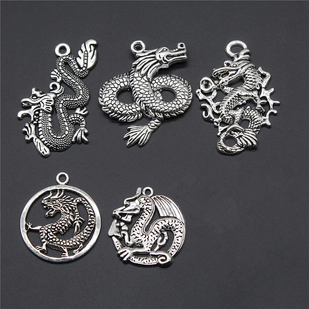 

5pcs Dragon Charms Pendant Chinese Dragon Pendant Charms Noble Dragon Jewelry Finding Pendant Jewelry Making